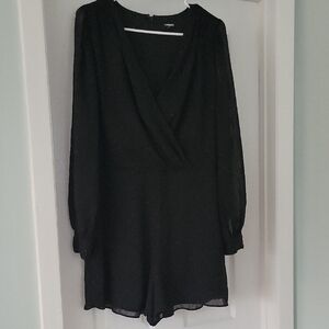 Express Black Long Sleeve Jumpsuit